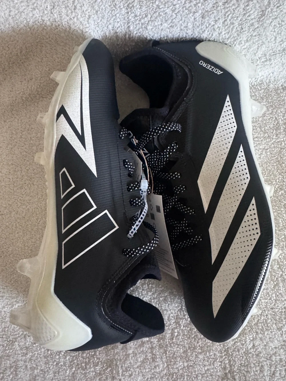 Adizero electric.1 II black football cleats  Size 10